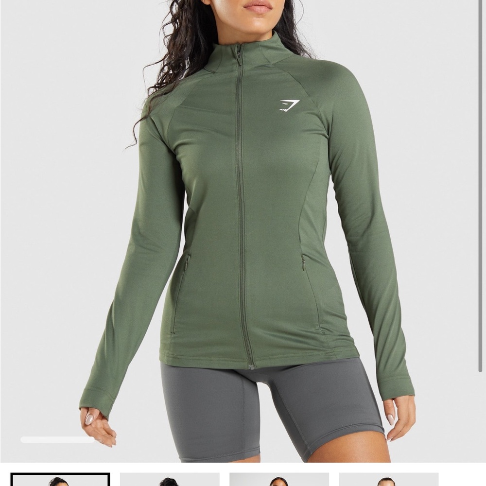 Gymshark olive green zip up
